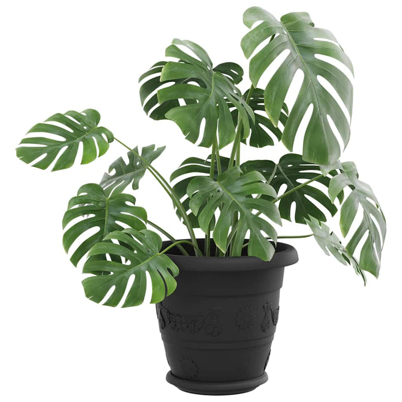 Tavă rotundă pentru flori 6 buc. Negru Ø 17,5 x 2 cm Plastic