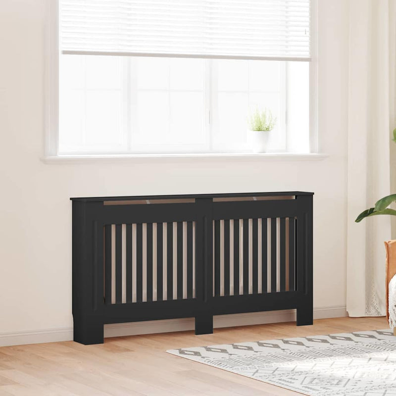 Capac pentru radiator 2 buc. Negru 152 x 19 x 81,5 cm