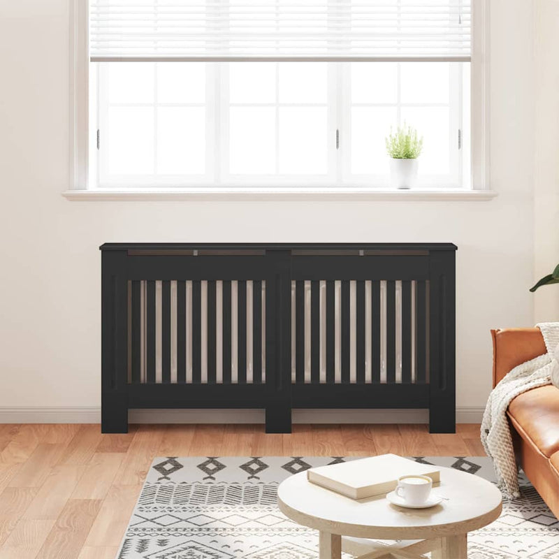 Capac pentru radiator 2 buc. Negru 152 x 19 x 81,5 cm