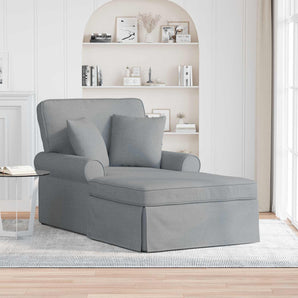Chaise Lounge cu fustă 3 buc. Gri deschis țesătură