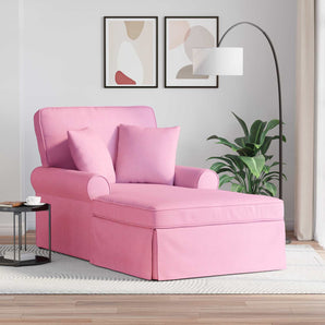 Chaise Lounge cu fustă 3 buc. Roz țesătură 91 x 157 x 91 cm