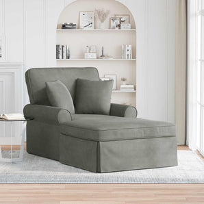 Chaise Lounge cu fustă 3 buc. Gri deschis Țesătură din corduroy