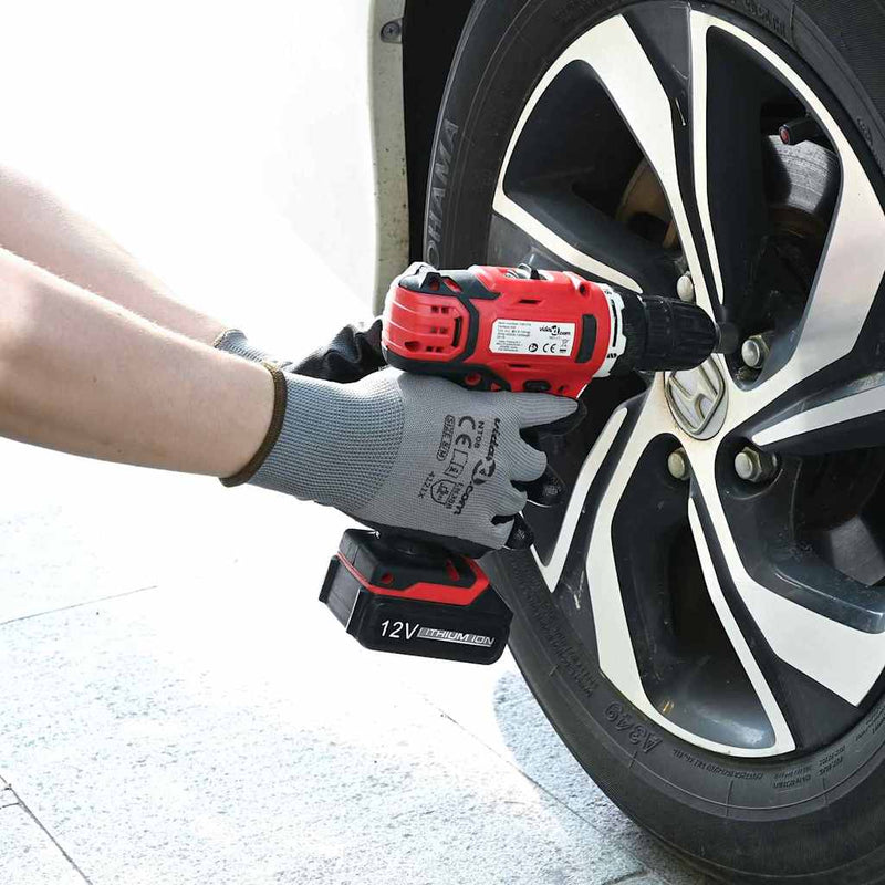 Manusi pentru Muncă 12 buc. Gri și negru 8 / m Poliester