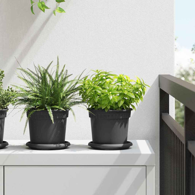 Ghivece pentru plante 24 buc. Negru Plastic