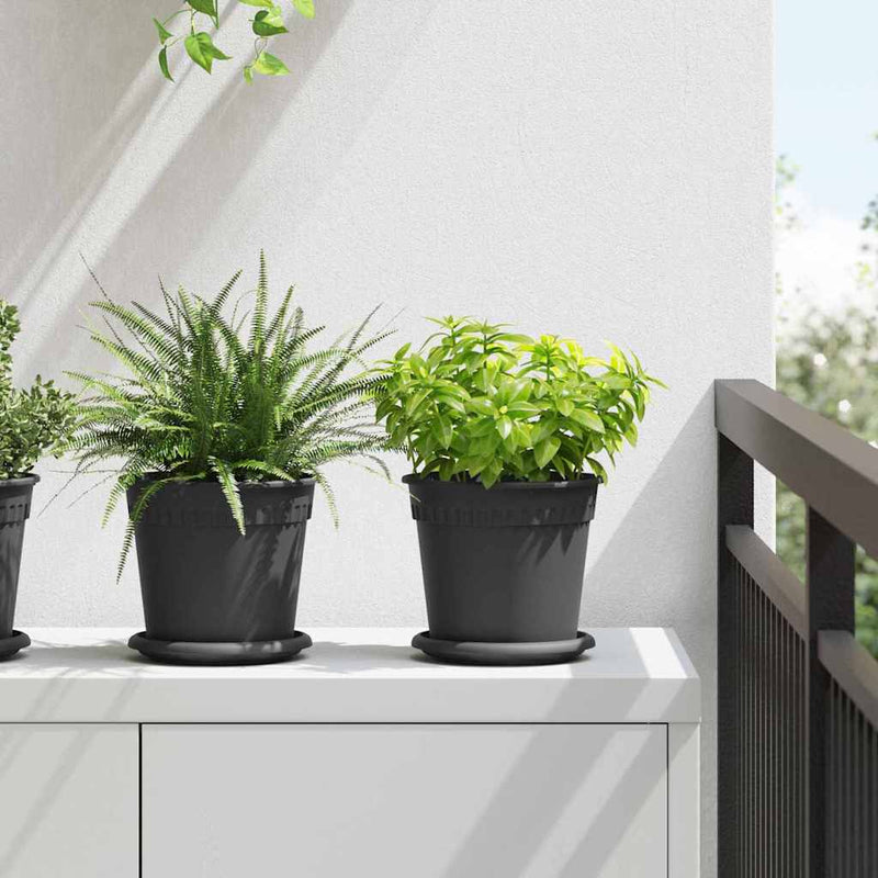Ghivece pentru plante 24 buc. Negru Plastic