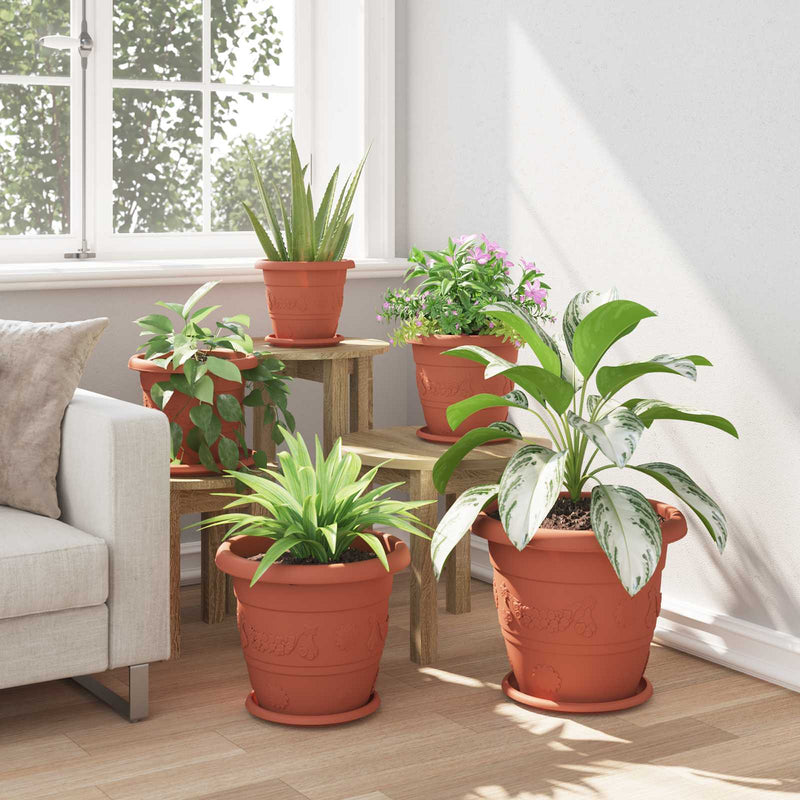 Ghivece pentru plante 24 buc. Roșu cărămidă Ø 34 x 28 cm