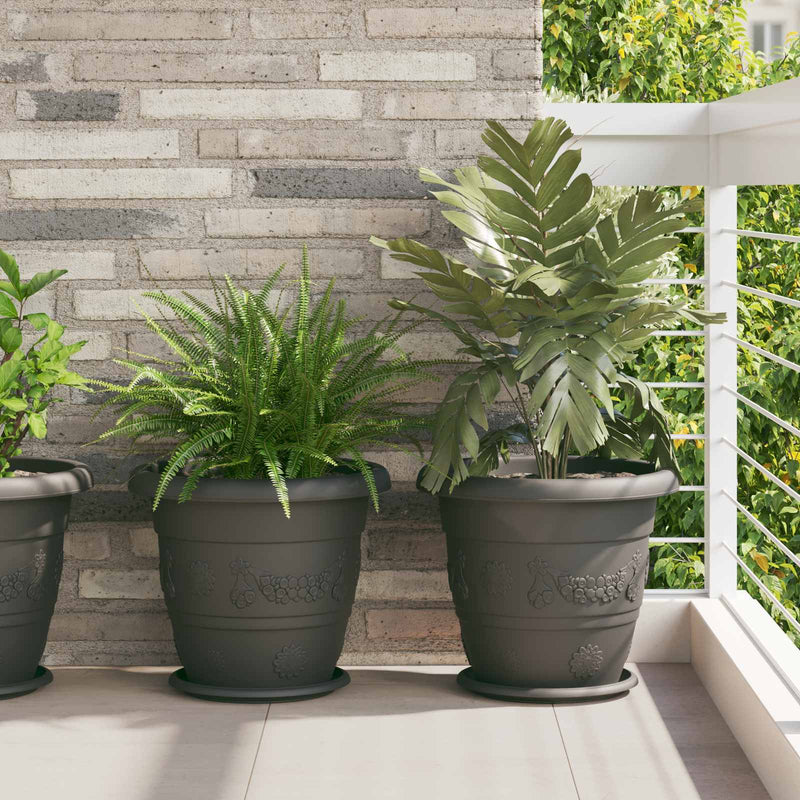 Ghivece pentru plante 24 buc. Negru Ø 39 x 32 cm Plastic