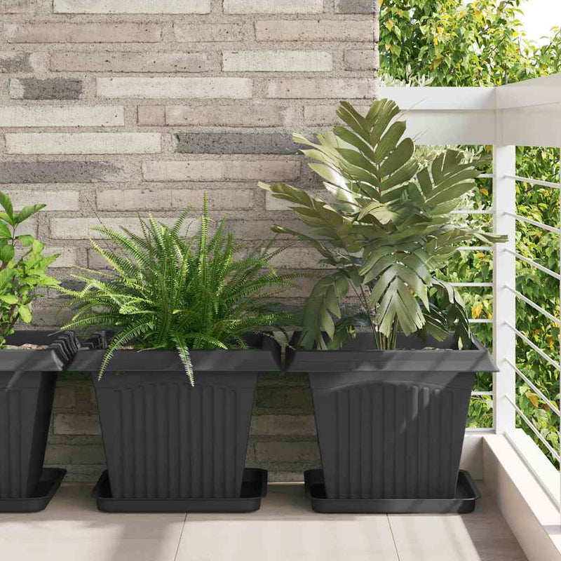 Ghivece pentru plante 24 buc. Negru Plastic