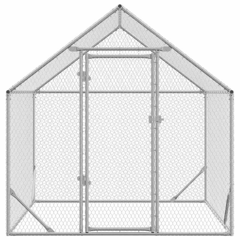 Cușcă pentru pui Argintiu 200 x 170 x 177 cm Oțel Galvanizat