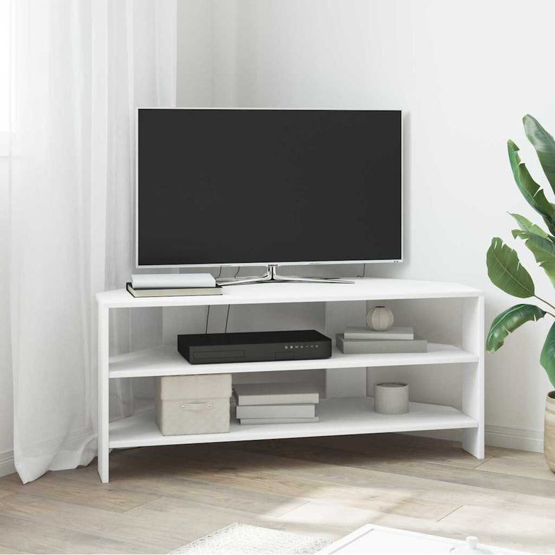 DulapdecolțpentruTV 102x40,5x45cm Alb Lemn prelucrat