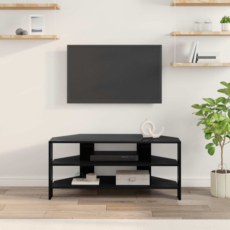 DulapdecolțpentruTV 102x40,5x45cm Negru Lemn prelucrat