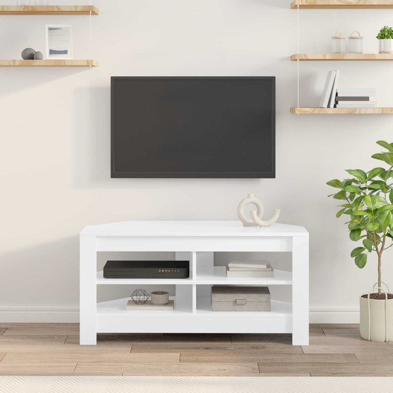 DulapdecolțpentruTV 102 x 40,5 x 45 cm Alb Lemn prelucrat