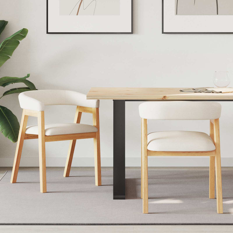 Scaune de dining 2 buc. Lemn Solid de Cauciuc natural