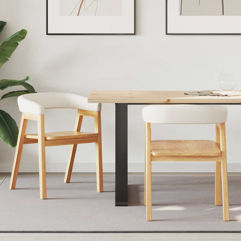Scaune de dining 2 buc. Lemn Solid de Cauciuc natural