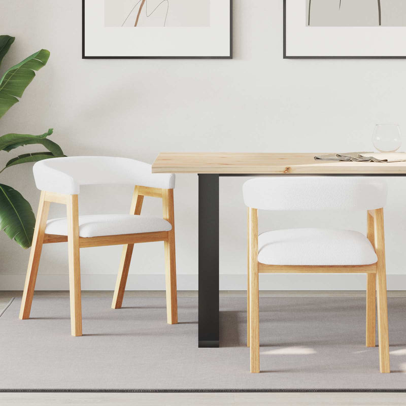 Scaune de dining 2 buc. Lemn Solid de Cauciuc natural