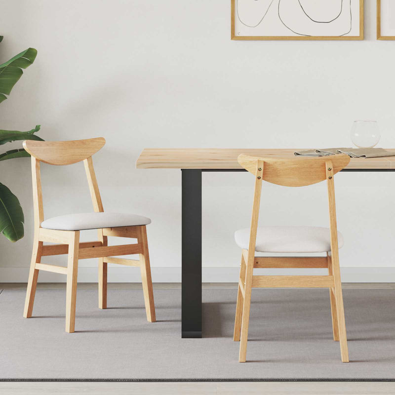 Scaune de dining 2 buc. Lemn Solid de Cauciuc natural