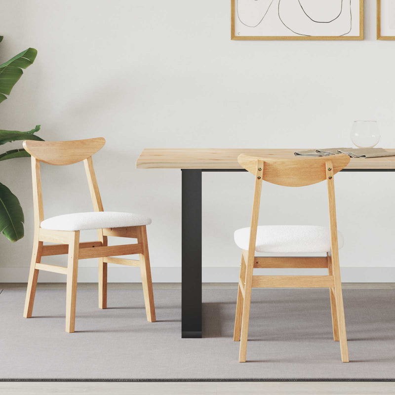 Scaune de dining 2 buc. Lemn Solid de Cauciuc natural