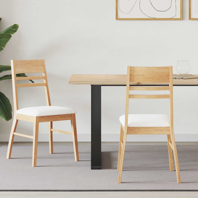 Scaune de dining 2 buc. Lemn Solid de Cauciuc natural