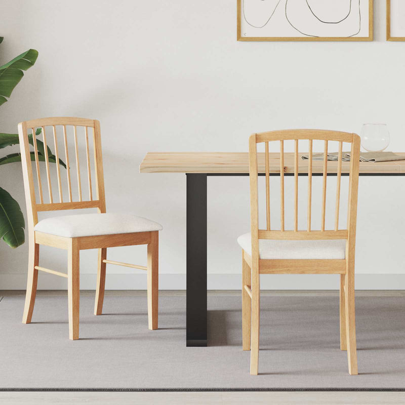 Scaune de dining 2 buc. Lemn Solid de Cauciuc natural