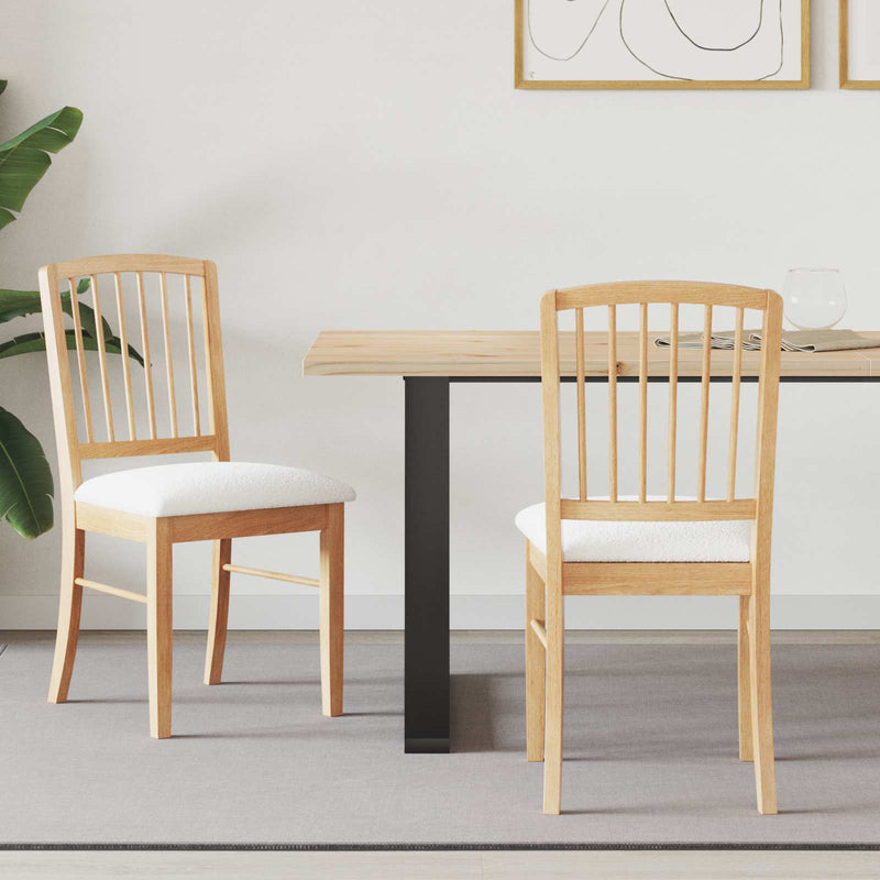 Scaune de dining 2 buc. Lemn Solid de Cauciuc natural