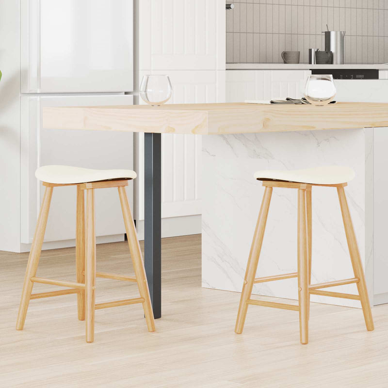 Scaune de dining 2 buc. Lemn Solid de Cauciuc natural