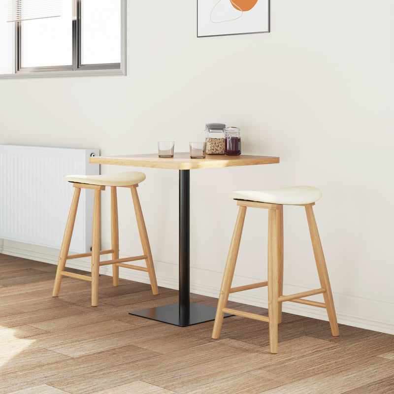 Scaune de dining 2 buc. Lemn Solid de Cauciuc natural