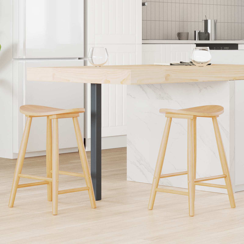 Scaune de dining 2 buc. Lemn Solid de Cauciuc natural