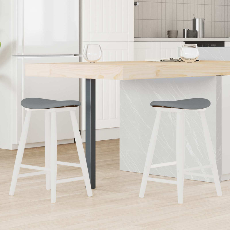 Scaune de dining 2 buc. Lemn Solid de Cauciuc Alb