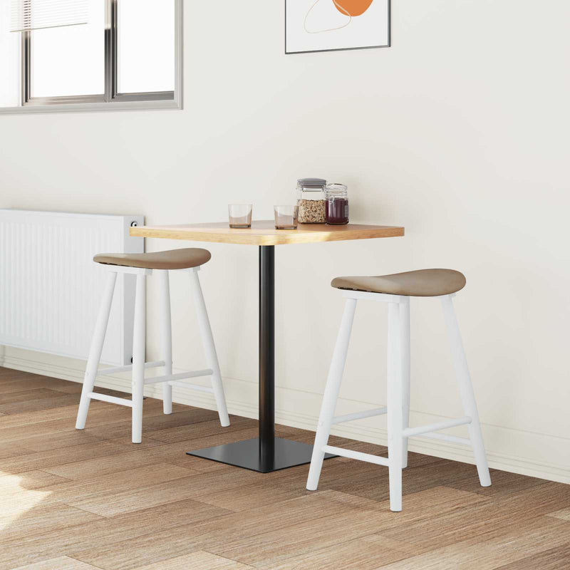 Scaune de dining 2 buc. Lemn Solid de Cauciuc Alb
