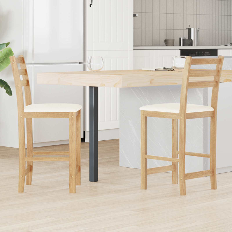 Scaune de dining 2 buc. Lemn Solid de Cauciuc natural