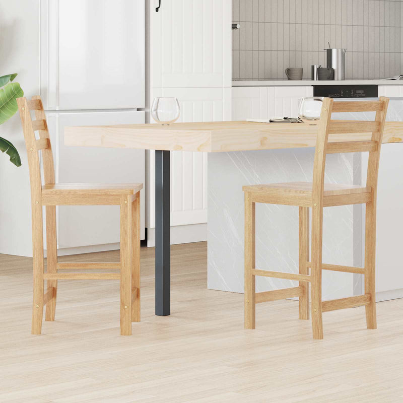 Scaune de dining 2 buc. Lemn Solid de Cauciuc natural