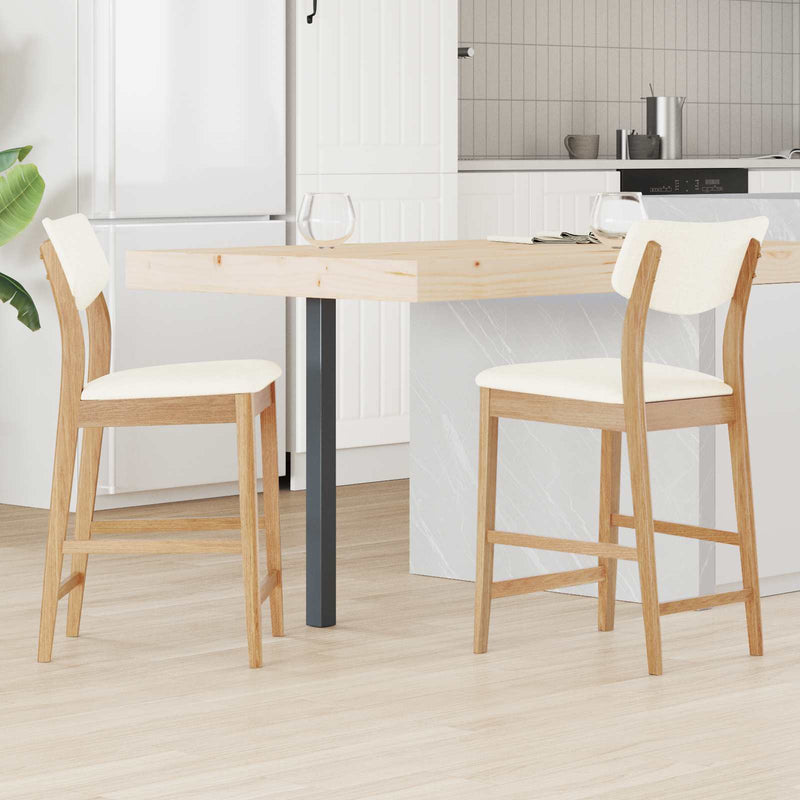 Scaune de dining 2 buc. Lemn Solid de Cauciuc natural