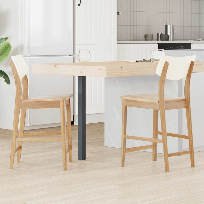 Scaune de dining 2 buc. Lemn Solid de Cauciuc natural