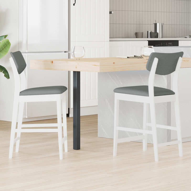 Scaune de dining 2 buc. Lemn Solid de Cauciuc Alb
