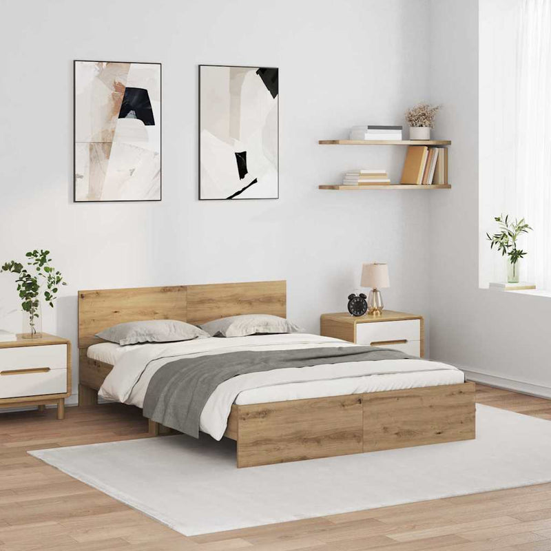 Cadru de pat Stejar Artizanal 120 x 190 cm Lemn prelucrat