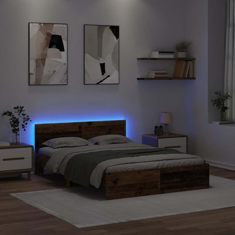 Cadru de pat Lemn Vechi 150 x 200 cm Lemn prelucrat