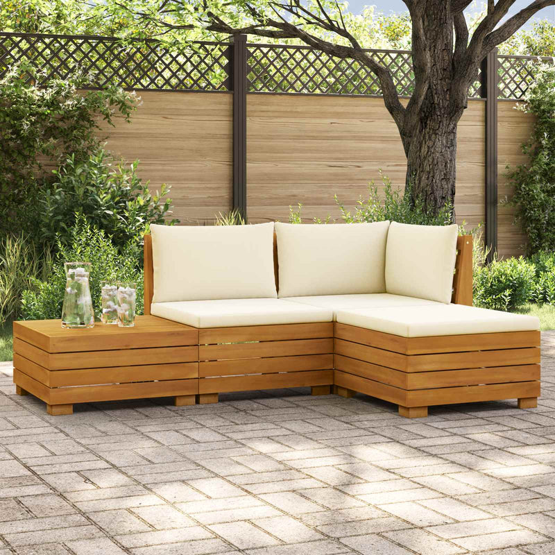 4 buc. Set de canapele de exterior Lemn Solid de Acacia Maro