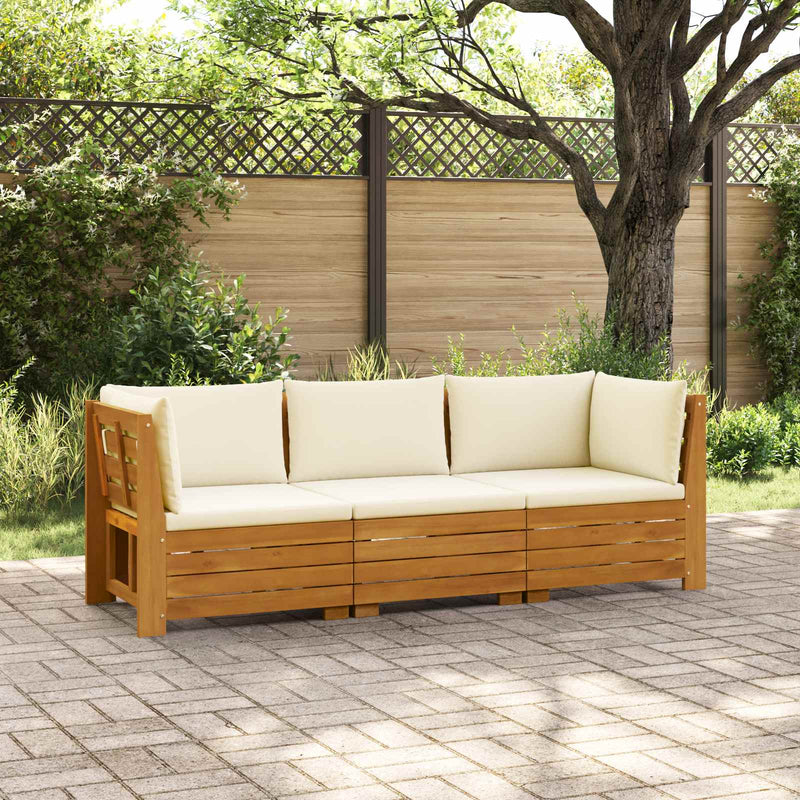 3 buc. Set de canapele de exterior Lemn Solid de Acacia Maro