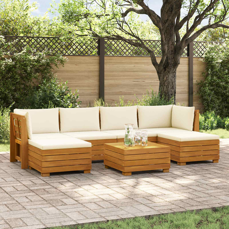 7 buc. Set de canapele de exterior Lemn Solid de Acacia Maro