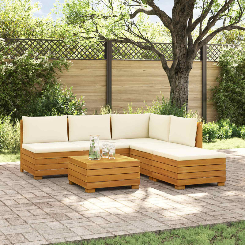 6 buc. Set de canapele de exterior Lemn Solid de Acacia Maro
