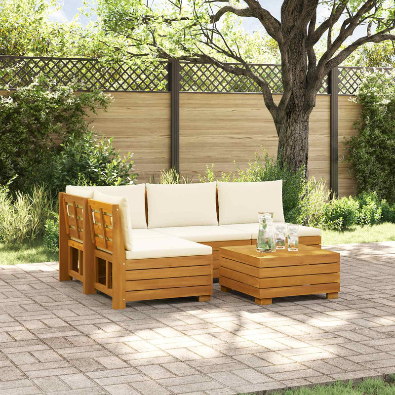 5 buc. Set de canapele de exterior Lemn Solid de Acacia Maro
