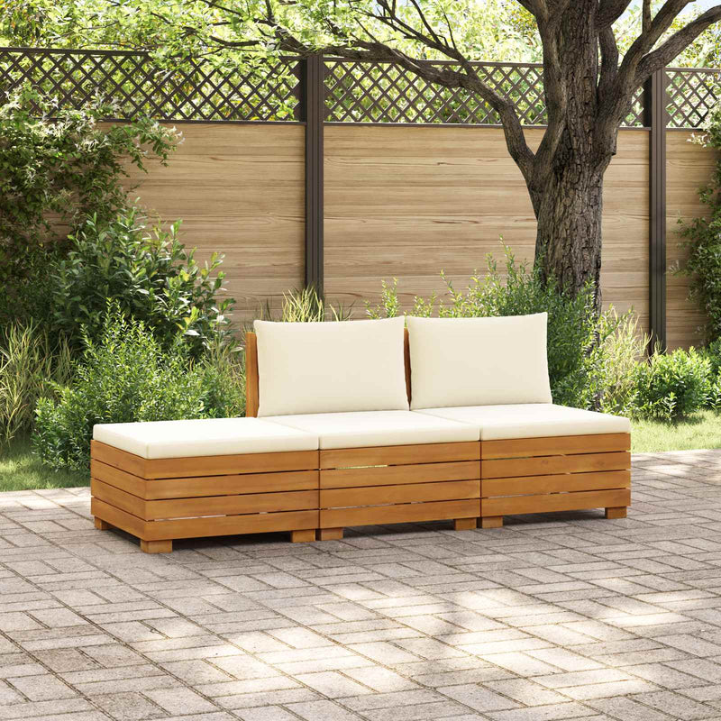 3 buc. Set de canapele de exterior Lemn Solid de Acacia Maro