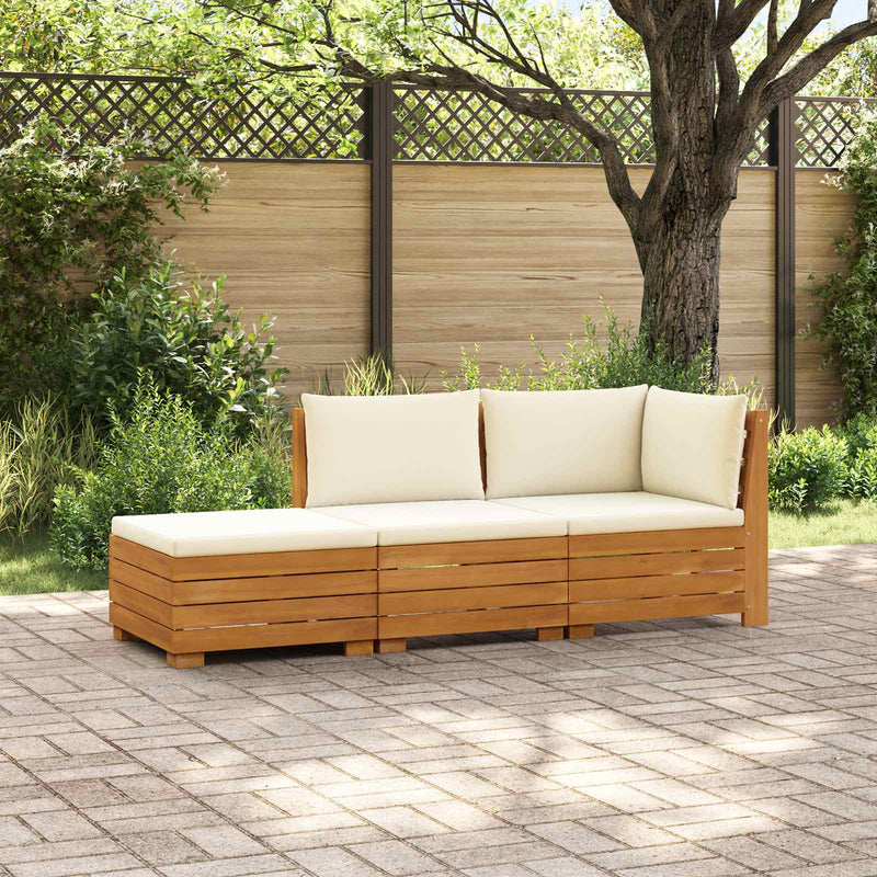 3 buc. Set de canapele de exterior Lemn Solid de Acacia Maro