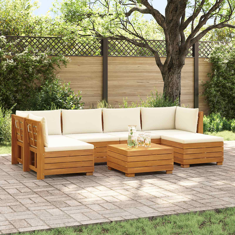 7 buc. Set de canapele de exterior Lemn Solid de Acacia Maro