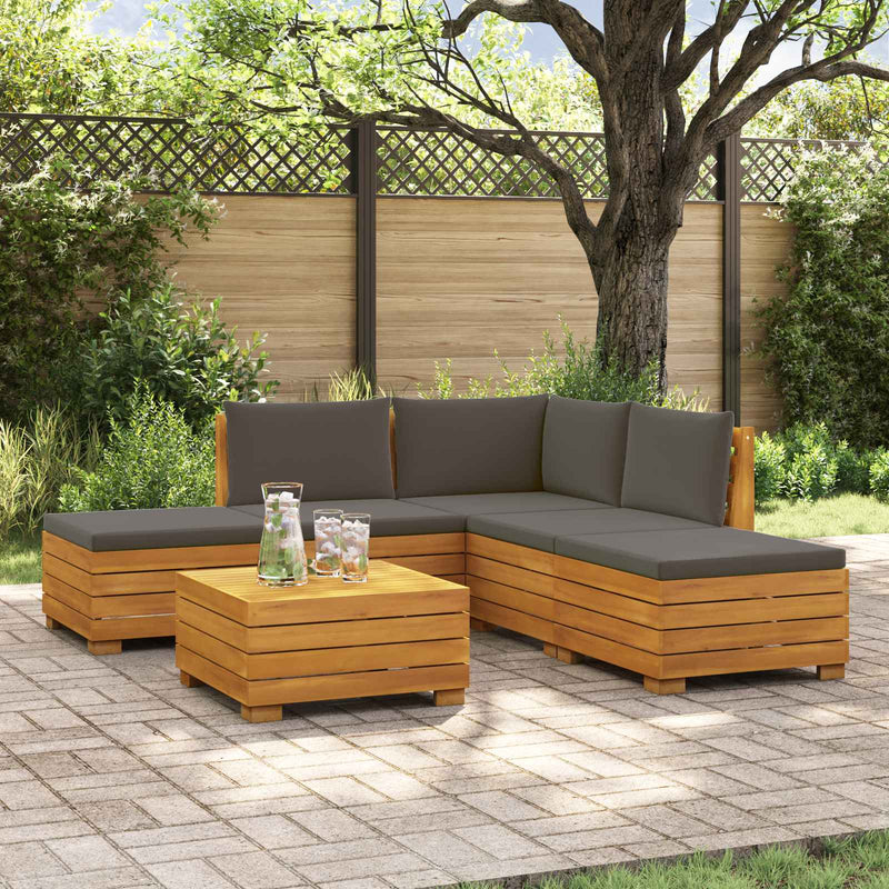 6 buc. Set de canapele de exterior Lemn Solid de Acacia Maro