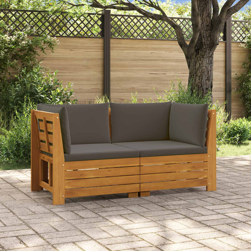 2 buc. Set de canapele de exterior Lemn Solid de Acacia Maro