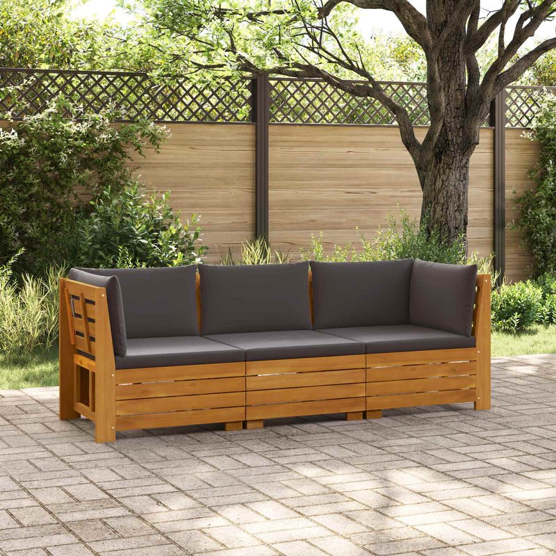 3 buc. Set de canapele de exterior Lemn Solid de Acacia Maro