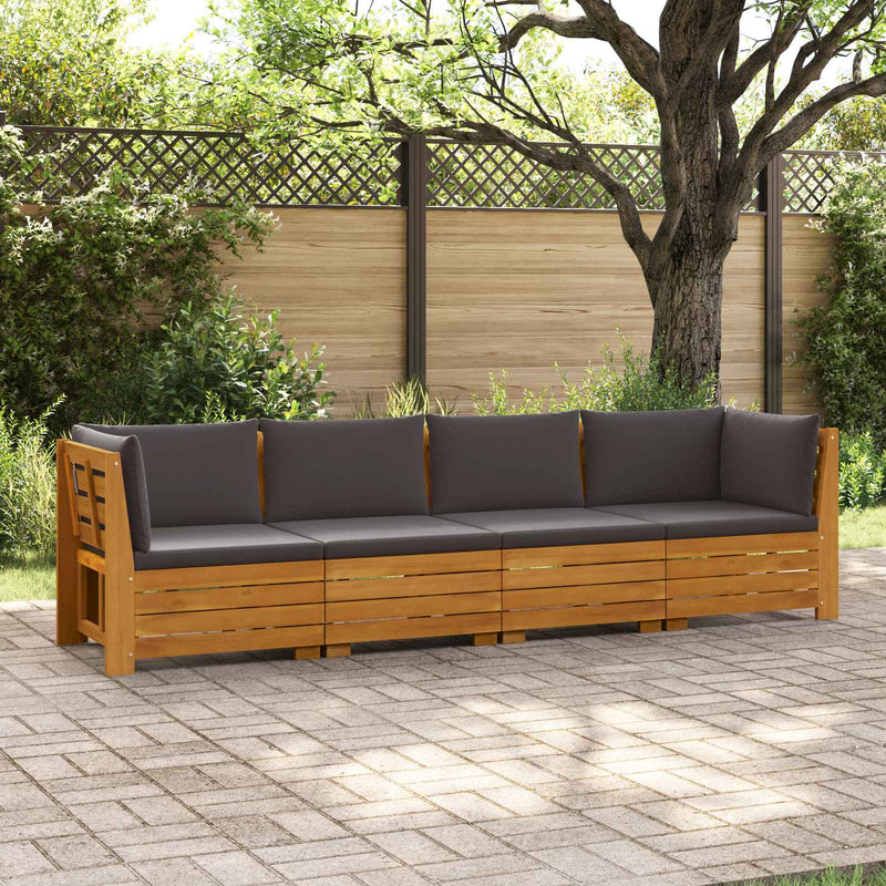 4 buc. Set de canapele de exterior Lemn Solid de Acacia Maro