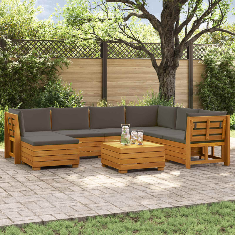 8 buc. Set de canapele de exterior Lemn Solid de Acacia Maro