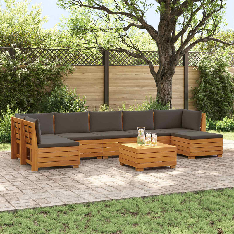 8 buc. Set de canapele de exterior Lemn Solid de Acacia Maro